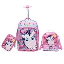 Kit Mochila Escolar Yupe Menina Estojo Lancheira Rosa Kit Mochila Escolar Yupe Menina Estojo Lancheira Rosa