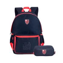 Kit Mochila Esportiva Costas Flamengo Estojo Duplo Escolar