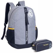 Kit Mochila Esportiva Escolar E Estojo Real Madrid Original