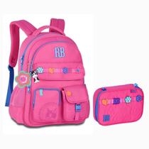 Kit Mochila + Estojo Box Rebecca Bonbon Flower Power Rosa Kit Mochila + Estojo Box Rebecca Bonbon Flower Power Rosa