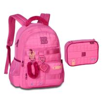 Kit Mochila + Estojo Box Rebecca Bonbon Plush Dreams Rosa