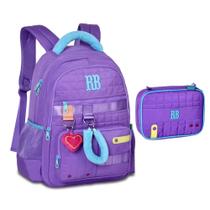 Kit Mochila + Estojo Box Rebecca Bonbon Plush Dreams Roxo