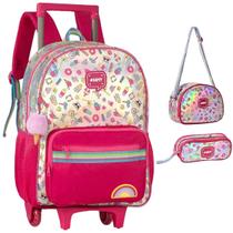 Kit Mochila Estojo e Lanch de Rodinha Clio Holográfico-23083