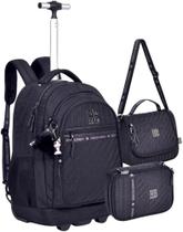 Kit Mochila Estojo e Lancheira Crinkle com Matelassê Kit Mochila Estojo e Lancheira Crinkle com Matelassê