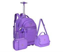 Kit Mochila Estojo e Lancheira Crinkle com Matelassê Kit Mochila Estojo e Lancheira Crinkle com Matelassê