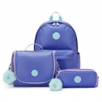 Kit Mochila + Estojo e Lancheira Lilás Kipling Kit Mochila + Estojo e Lancheira Lilás Kipling