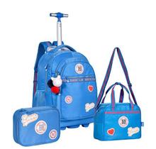 Kit Mochila Estojo e Lancheira Rebecca Bonbon Lover Azul