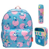 Kit Mochila + Estojo + Garrafa Stitch Puket Kit Mochila + Estojo + Garrafa Stitch Puket