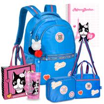 Kit Mochila Estojo Lancheira Copo Boneca Caderno Rebecca Bonbon Rb Oficial Meninas Juvenil College