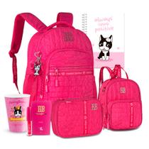 Kit Mochila Estojo Lancheira Escolar Chaveiro Personalizado