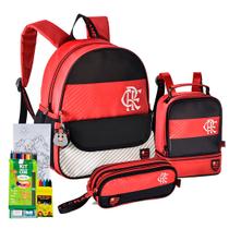 Kit Mochila Estojo Lancheira Flamengo Rubro Negro Escolar Kit Mochila Estojo Lancheira Flamengo Rubro Negro Escolar