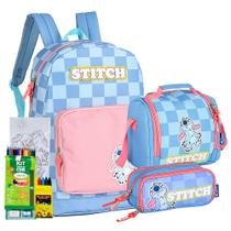 Kit Mochila Estojo Lancheira Lilo e Stitch Luxcel Disney Kit Mochila Estojo Lancheira Lilo e Stitch Luxcel Disney