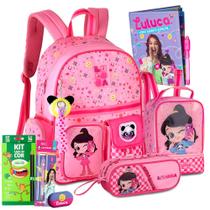 Kit Mochila Estojo Lancheira Luluca Infantil Costas 2025