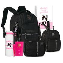 Kit Mochila Estojo Lancheira RB Crinkle Meninas Matelassê