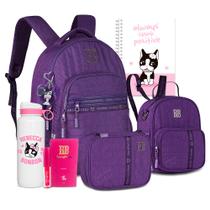 Kit Mochila Estojo Lancheira RB Crinkle Meninas Matelassê