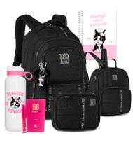 Kit Mochila Estojo Lancheira RB Crinkle Meninas Matelassê