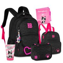 Kit Mochila Estojo Lancheira RB Metalizado Acolchoada Nova Kit Mochila Estojo Lancheira RB Metalizado Acolchoada Nova