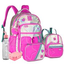 Kit Mochila Estojo Lancheira Rebecca Bonbon Holográfica RB Kit Mochila Estojo Lancheira Rebecca Bonbon Holográfica RB