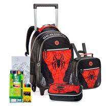Kit Mochila Estojo Lancheira Spider Be a Hero Meninos Aranha Kit Mochila Estojo Lancheira Spider Be a Hero Meninos Aranha