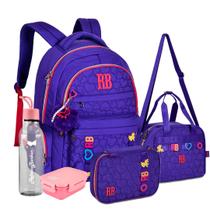 Kit Mochila Estojo Lancheira Térmica Juvenil Escolar RB