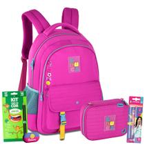 Kit Mochila Estojo Luluca Juvenil Colorida Oficial Coleção