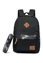 Kit Mochila Estojo Masculina Casual Faculdade Escolar