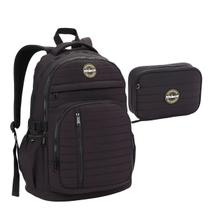 Kit Mochila Estojo Masculina Juvenil Para Laptop Shock