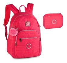 Kit Mochila Estojo Rebecca Bonbon Escolar Juvenil Rb Crinkle