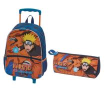 Kit Mochila Estojo Simples Naruto Kurama Original Escolar