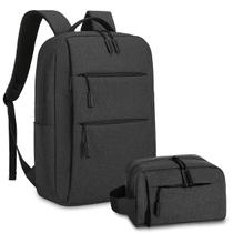 Kit Mochila Executiva Masculina Estojo Notebook Reforçada