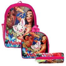 Kit Mochila Feminina Costas com Lancheira Infantil Moana