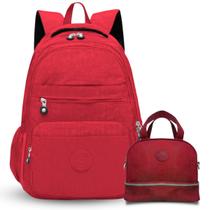 Kit Mochila Feminina E Lancheira Porta Marmita Espaçosa Original Reforçada Escola Menina Presente Resistente Ano Novo