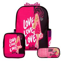 Kit Mochila Feminina Escolar de Rodinha Barbie com Lancheira