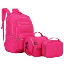 Kit Mochila Feminina Escolar Tactel Linda Notebook Leve e Resistente Impermeavel Europelle