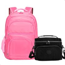 Kit Mochila Feminina Grande + Bolsa Térmica Marmita Escolar Trabalho Viagem