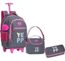 Kit Mochila Feminina Infantil Juvenil Lancheira Estojo 5307