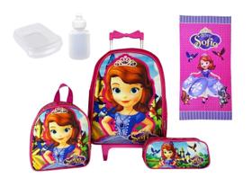 Kit Mochila Feminina Infantil Rodinhas Princesa Sofia - Mosaner Store