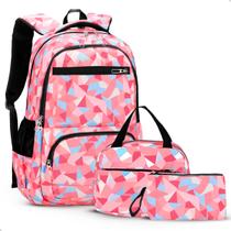 Kit Mochila Feminina Jovem Escolar + Bolsa e Necessarie Kit Mochila Feminina Jovem Escolar + Bolsa e Necessarie