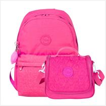 Kit Mochila Feminina para Notebook e Lancheira Térmica em Crinkle Colors Rabisk Cor: Rosa Kit Mochila Feminina para Notebook e Lancheira Térmica em Crinkle Colors Rabisk Cor: Rosa