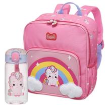 Kit Mochila Filhotiis Infantil De Costas + Garrafinha Com Canudo 460mL, Original Kouii, Pacific Kit Mochila Filhotiis Infantil De Costas + Garrafinha Com Canudo 460mL, Original Kouii, Pacific