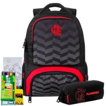 Kit Mochila Flamengo Rubro Negro Juvenil Estojo Meninos Kit Mochila Flamengo Rubro Negro Juvenil Estojo Meninos