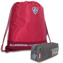 Kit Mochila Fluminense C/ Estojo Escolar Futebol Tricolor