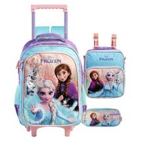 Kit Mochila Frozen Infantil Escolar Menina Lancheira Estojo
