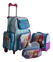 Kit Mochila Frozen Rod+estojo+lancheira Térmica Volta Aulas