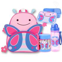 Kit mochila + garrafinha + kit lanche + pote térmico zoo borboleta - skip hop Kit mochila + garrafinha + kit lanche + pote térmico zoo borboleta - skip hop