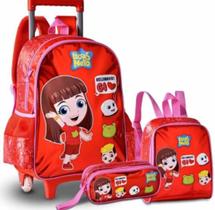 Kit Mochila Gi Neto Rodinha Lancheira Estojo Beijinhos