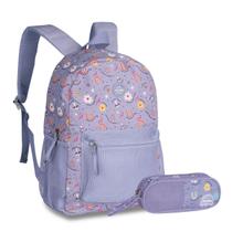 Kit Mochila Good Vibes de Costas C/ Estojo Duplo Rainbow Escolar Juvenil Feminina - Clio Kit Mochila Good Vibes de Costas C/ Estojo Duplo Rainbow Escolar Juvenil Feminina - Clio