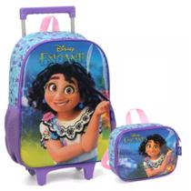 Kit Mochila Grande Com Rodinha Lancheira Disney Encanto Roxo Kit Mochila Grande Com Rodinha Lancheira Disney Encanto Roxo