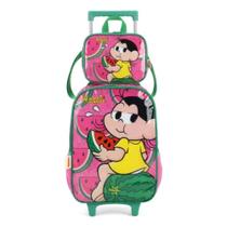 Kit Mochila Grande Com Rodinha Lancheira Magali Rosa