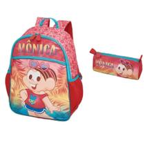 Kit Mochila Grande Costas com Estojo Mônica Verão Kit Mochila Grande Costas com Estojo Mônica Verão